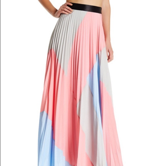 color block maxi skirt